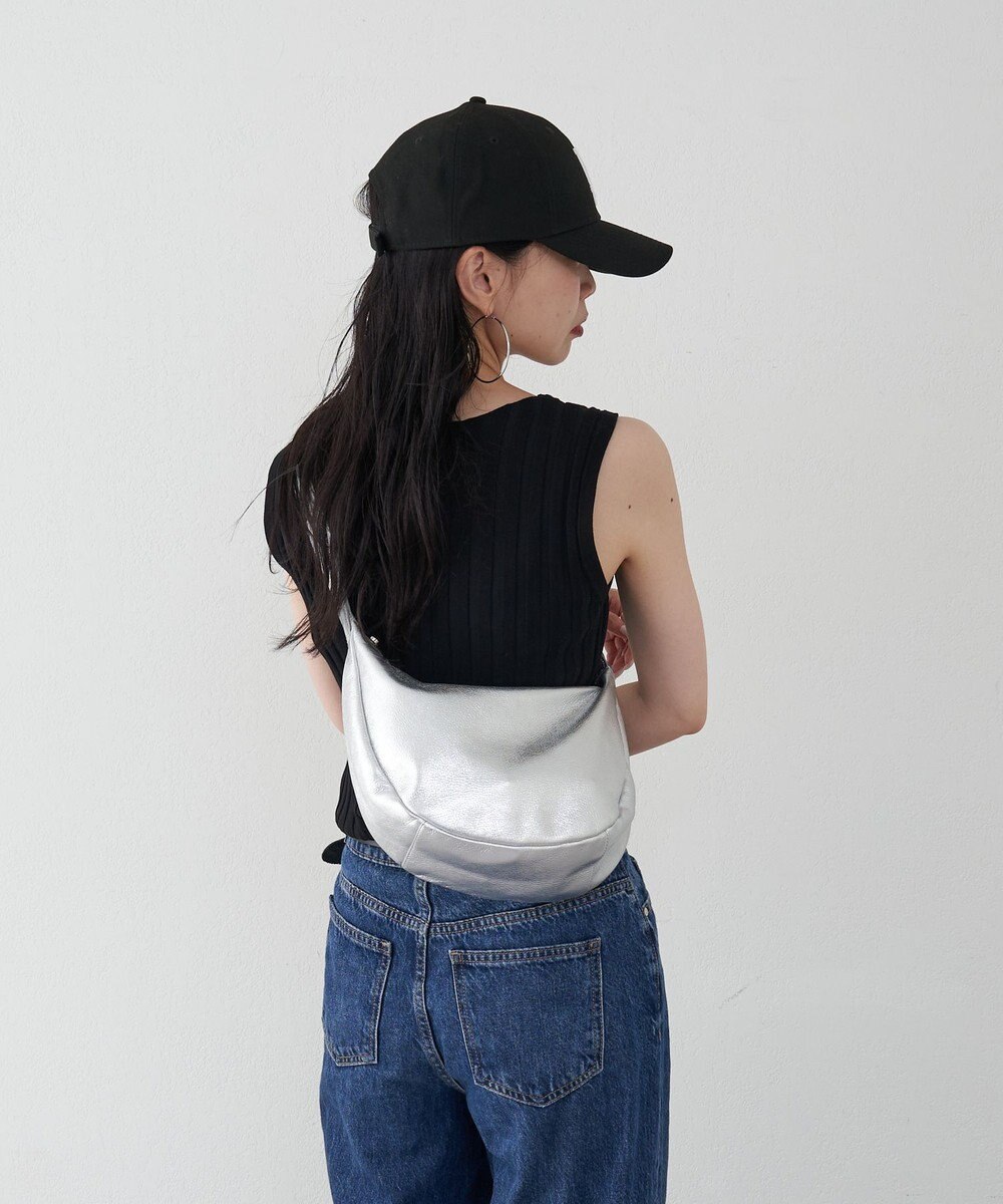 russet ソフトレザーラウンドショルダーバッグ【シルバー】(CE-1470-WEB) 