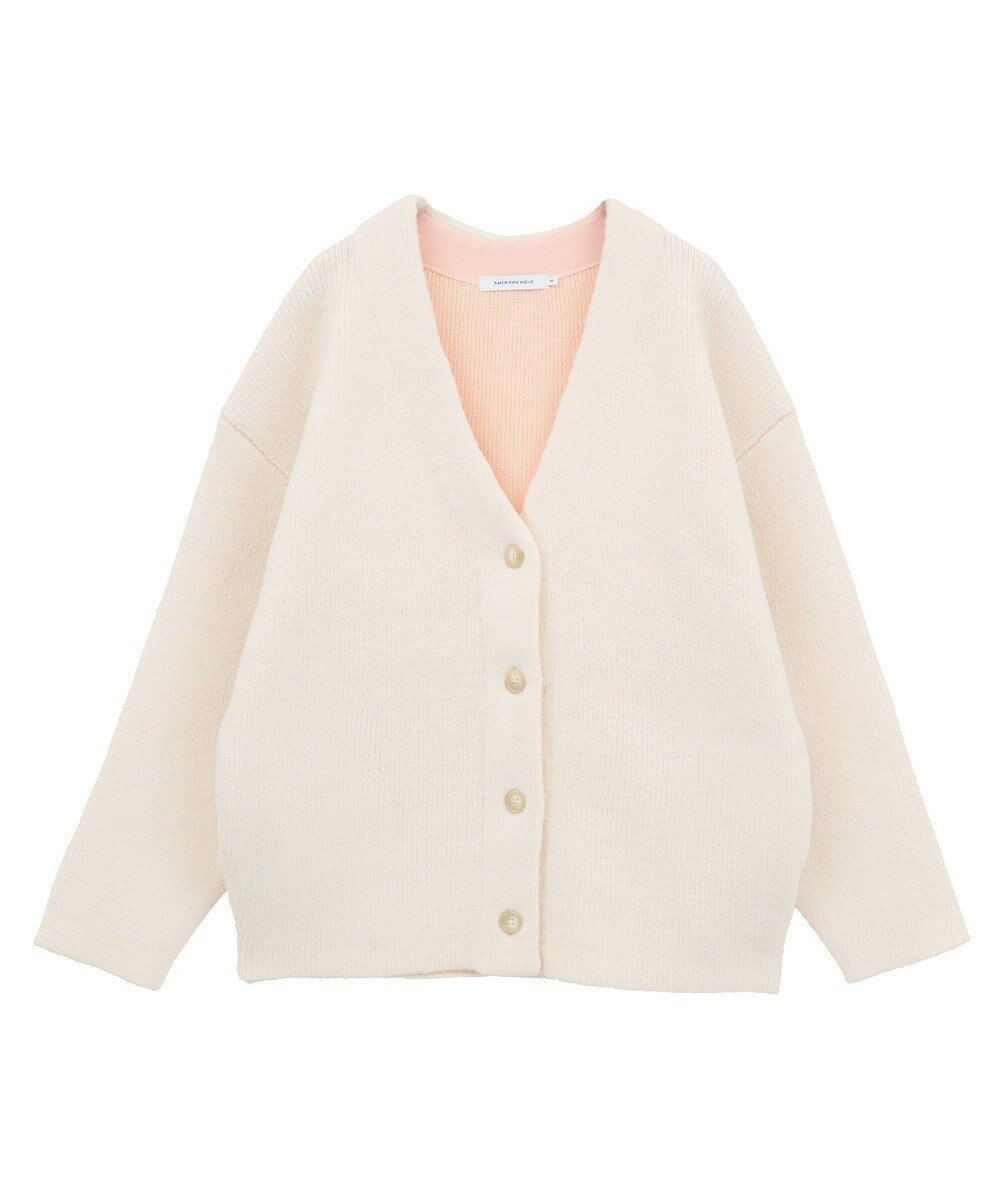 AMERICAN HOLIC ＶネックＷフェイスニットカーディガン 