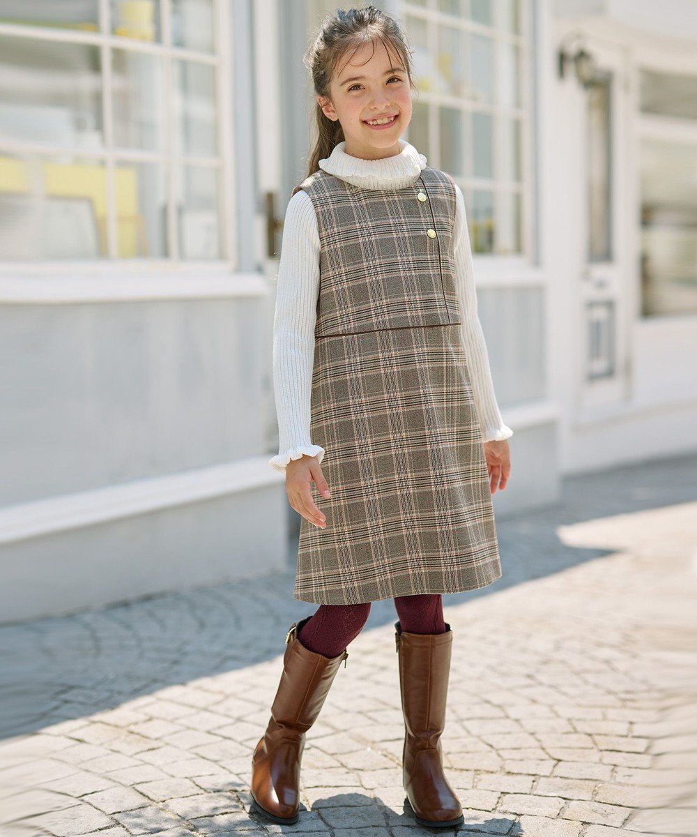 組曲 KIDS 【150-160cm】キチントチェック ジャンパースカート 