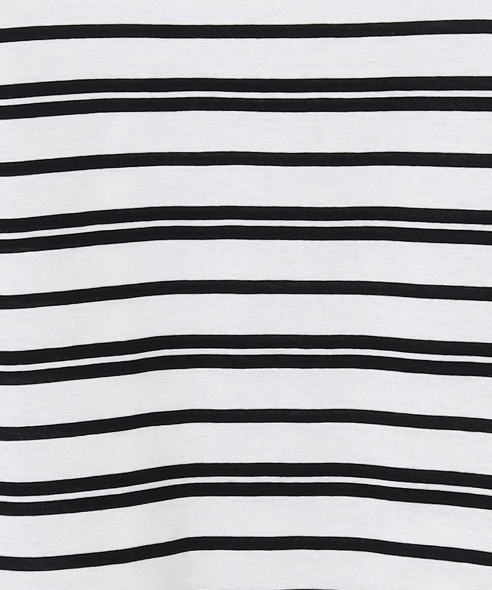 J.PRESS LADIES 【接触冷感・UVケア】 スムースジャージー タックスリーブ ボーダー カットソー 