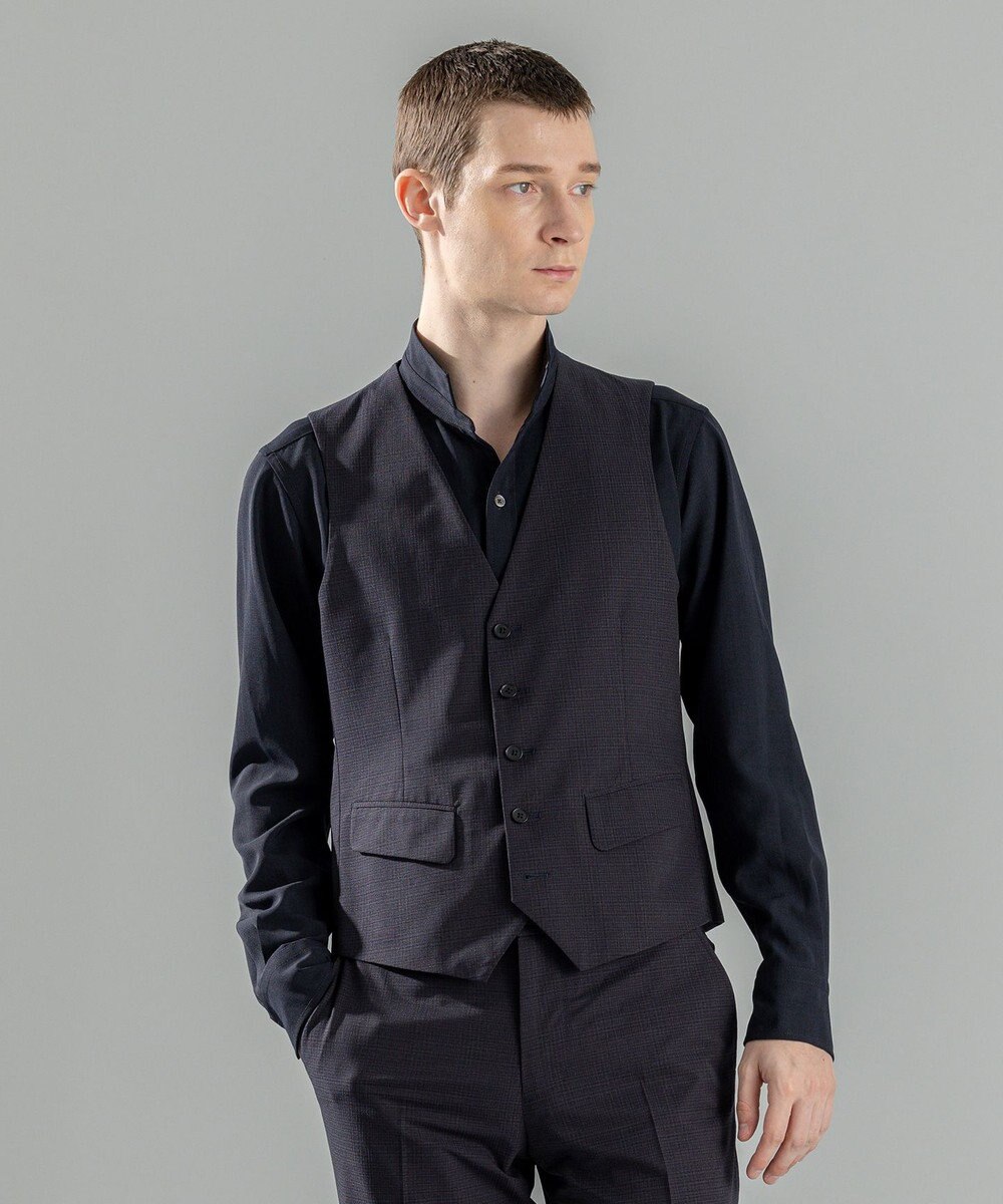 JOSEPH HOMME 新柄【洗える/ストレッチ/シワになりにくい/セットアップ対応可】クールドッツストレッチ ジレ 