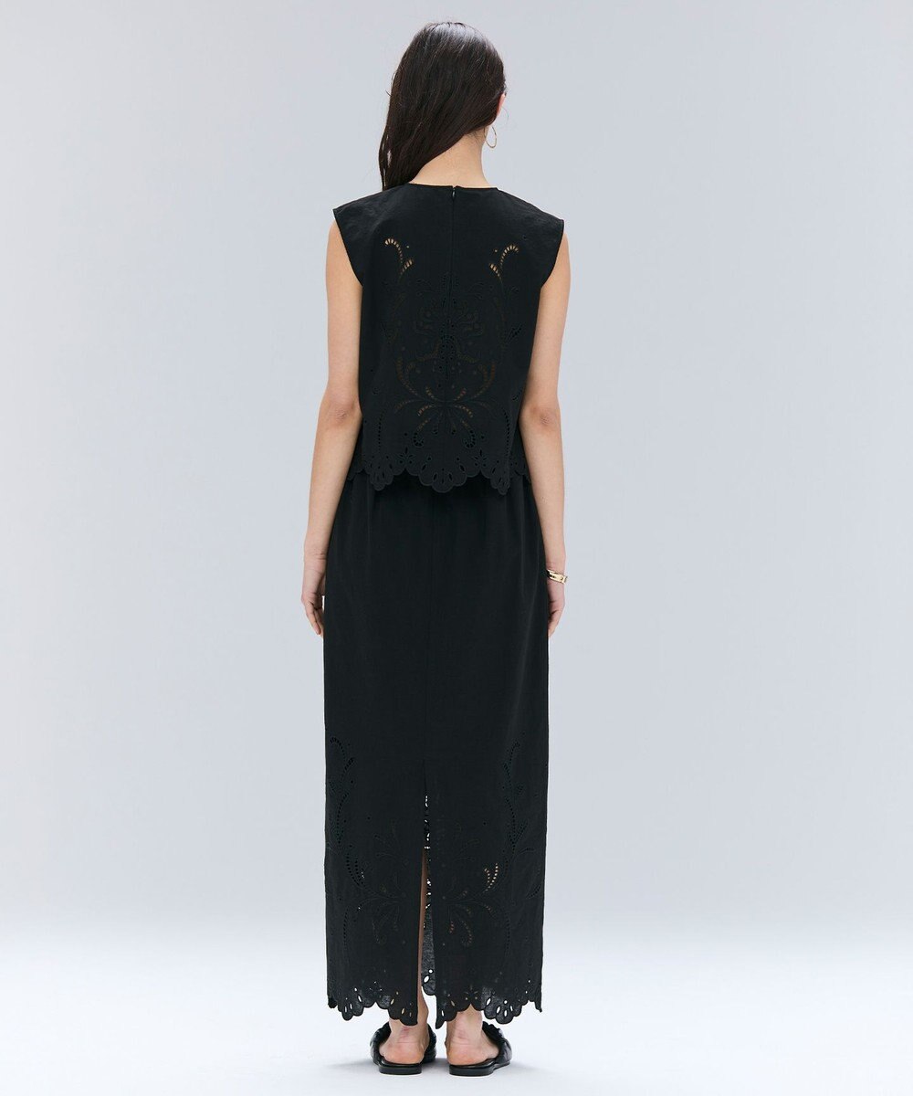 BEIGE， 【洗える】GALLERIA / コットンエンブロイダリーIラインスカート 