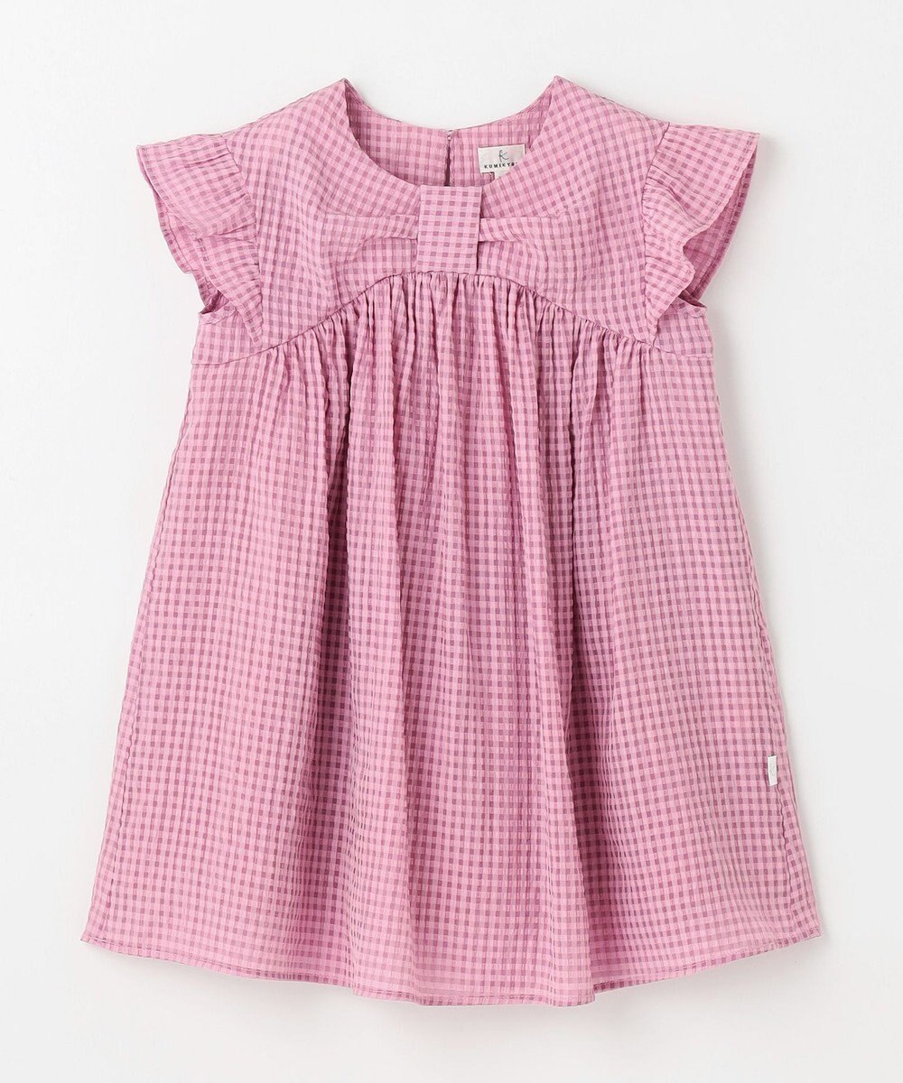 組曲 KIDS 【110-140㎝】ギンガムサッカー ワンピース 