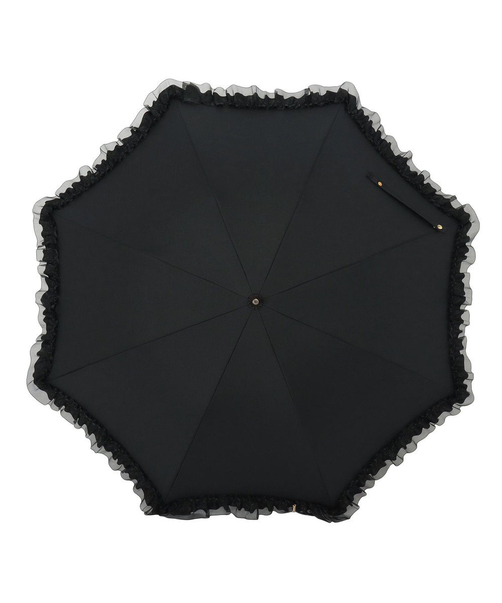 MOONBAT 【ランバン オン ブルー（LANVIN en Bleu）】晴雨兼用日傘　ビジュー付きオーガンジーフリル 