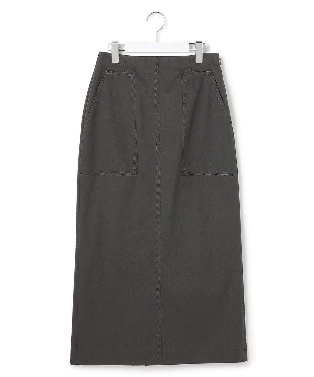 23区 【GOLD LABEL】ハイカウントコットンギャバ レースアップ ミディ スカート 