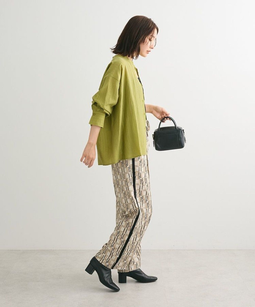 Green Parks バックシャンバンドカラーシャツ 