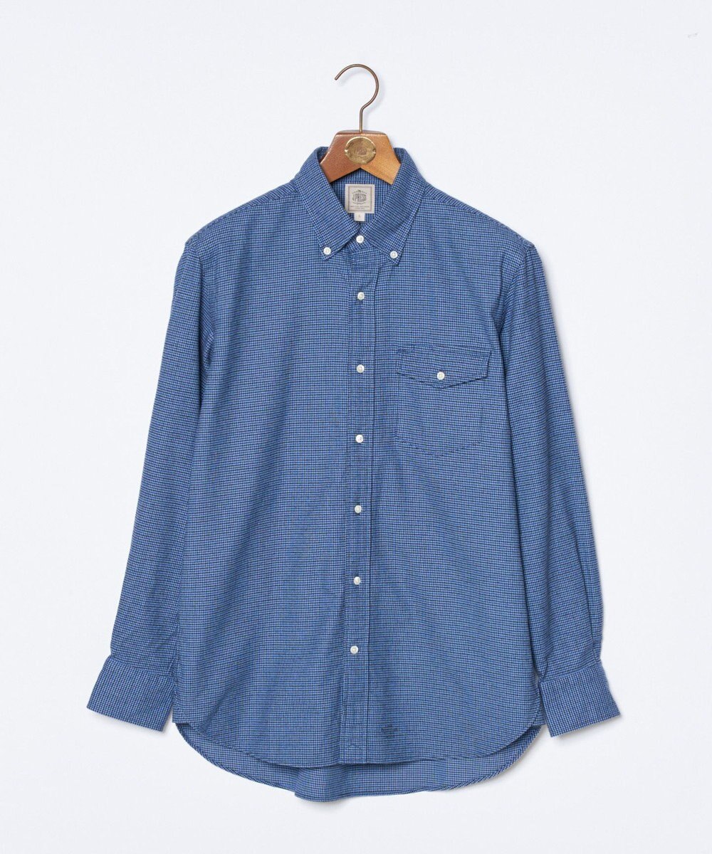 J.PRESS MEN コットンネルハウンドツース シャツ 