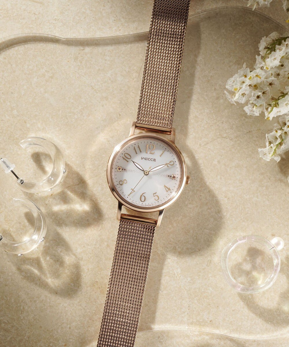 CITIZEN 【ソーラーテック】wicca メッシュベルト　KP5-166-13 少し大きめが可愛い30㎜サイズ。プレゼント 就活 学生 ビジネス シンプル 