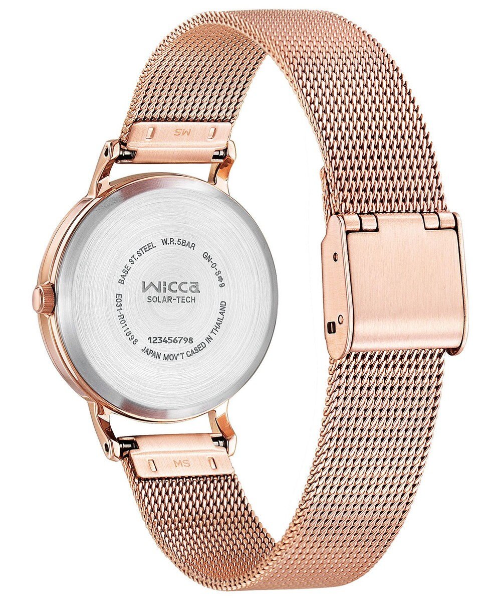 CITIZEN 【ソーラーテック】wicca メッシュベルト　KP5-166-13 少し大きめが可愛い30㎜サイズ。プレゼント 就活 学生 ビジネス シンプル 