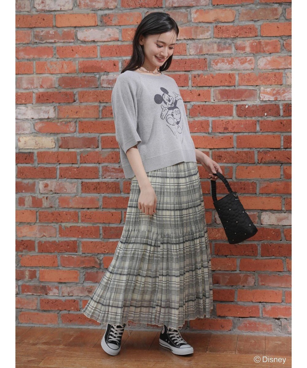 Green Parks ミッキーフレンド／五分袖ジャガードプルオーバー 