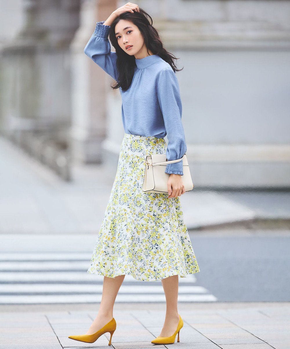 組曲 【セットアップ対応・前後着用可】ニュアンスシフォン ブラウス 