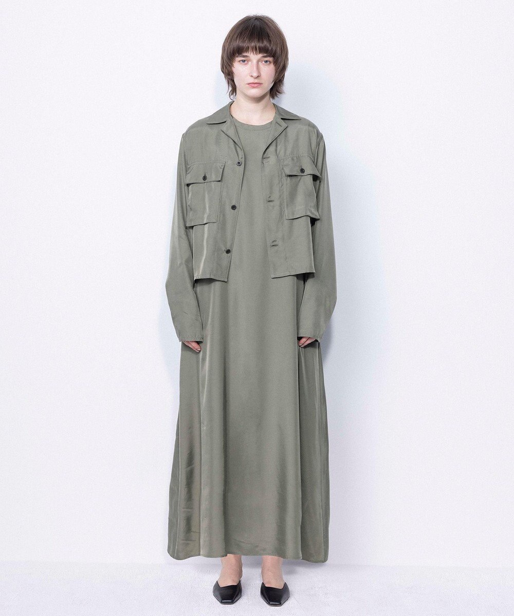 NAVE 【ReNAVE・セットアップ可/洗える/UVケア/接触冷感】フィブリルシャンブレー オープンカラーシャツ 