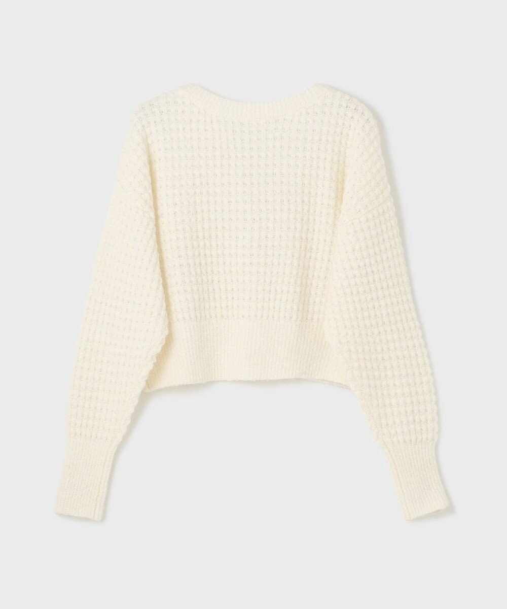 GRACE CONTINENTAL ワッフルショートニットカーディガン 