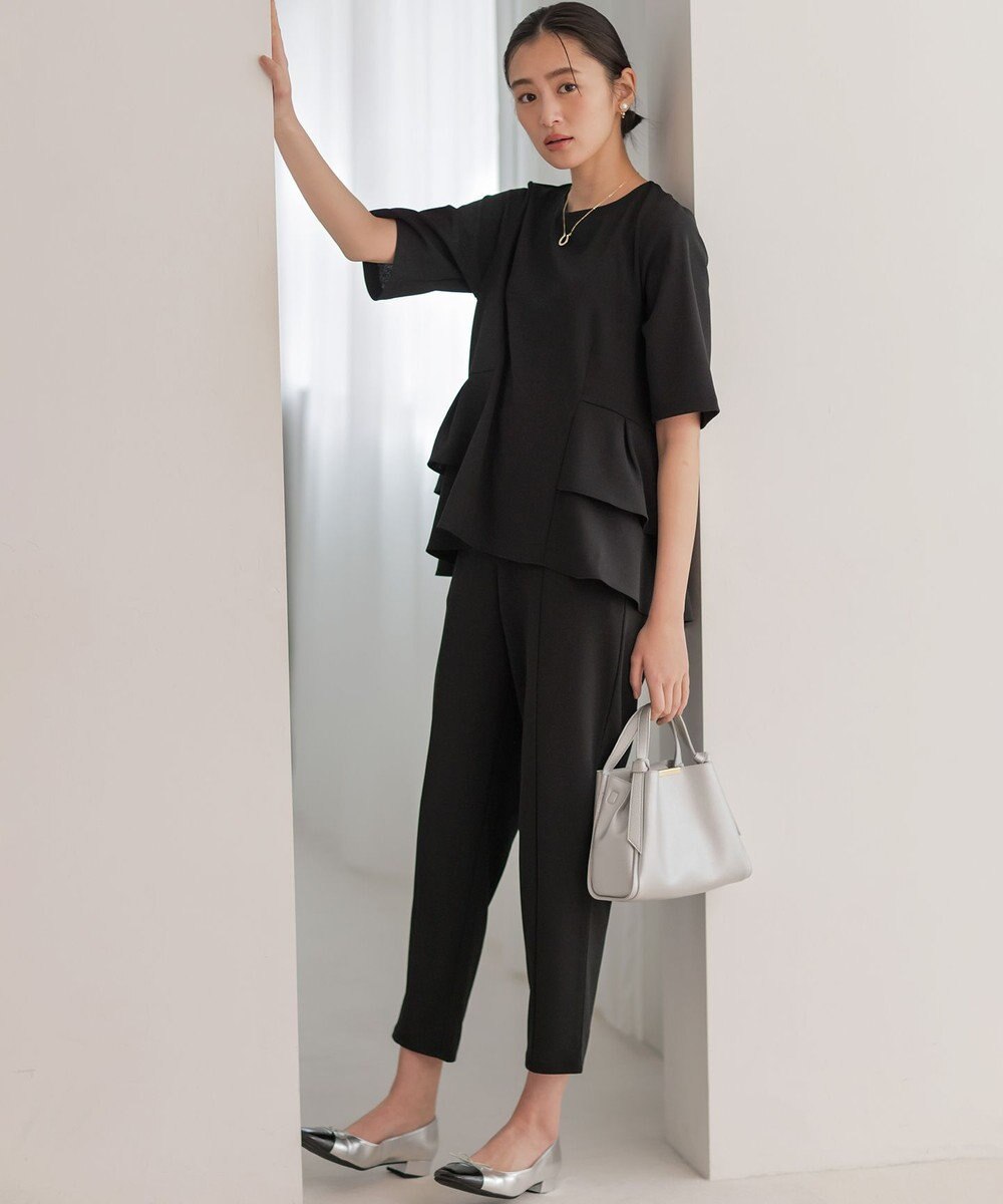 組曲 【WEB限定】ジョーゼットジャージー ティアード ブラウス 