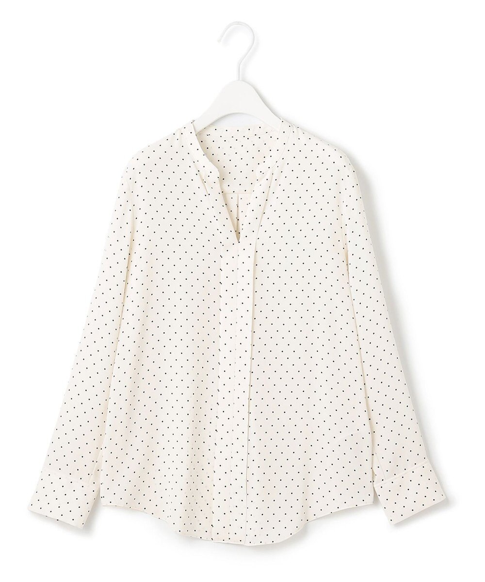 ICB 【人気のため新柄追加・洗える】Back Satin Amunzen キーネック長袖ブラウス 