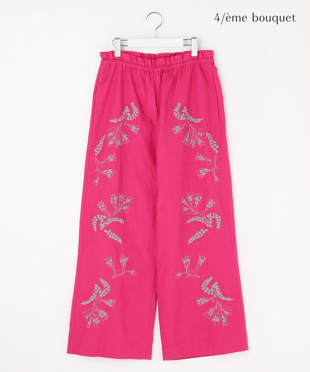 自由区 【カトリエムブーケ】Broderie a motifs floraux 刺繍パンツ 