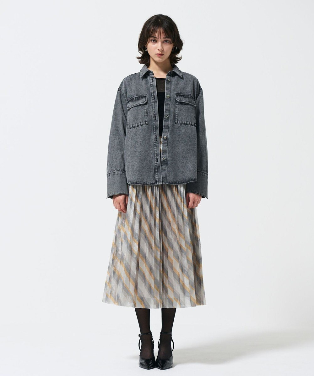 GRACE CONTINENTAL ラメラインプリーツスカート 