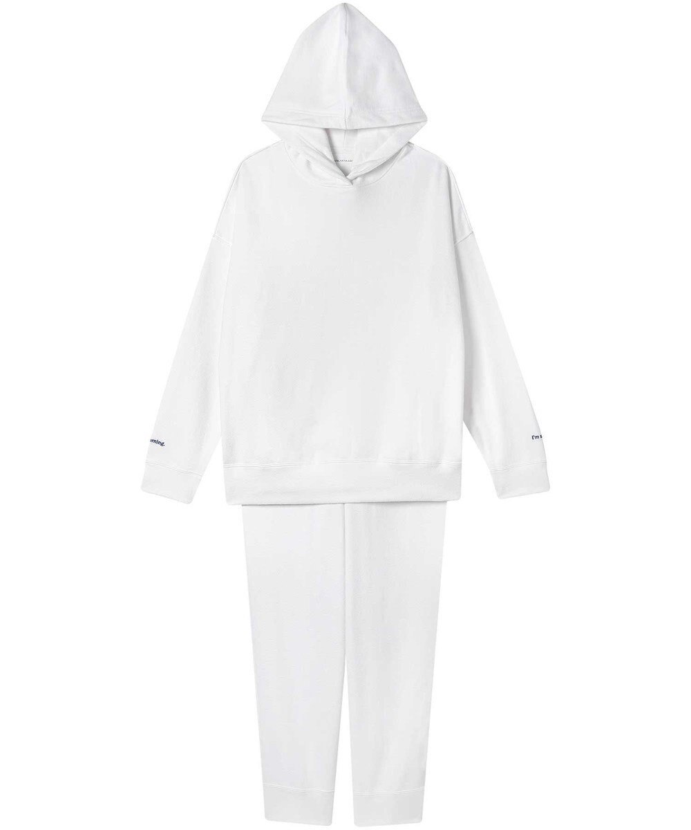 une nana cool 【綿混】あくびのお嬢さんのブークレー裏毛フーディー 