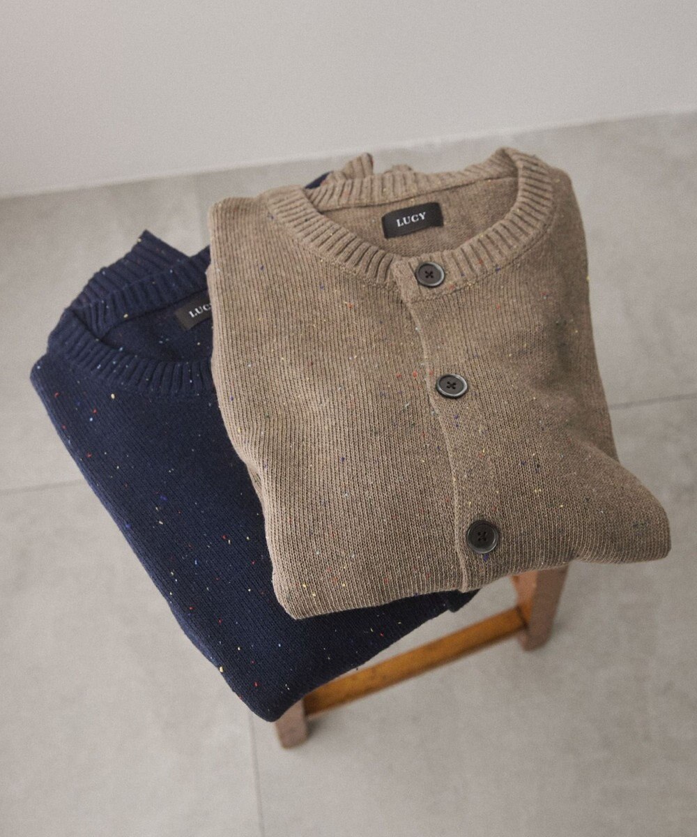 WEGO ネップクルーネックカーディガン 