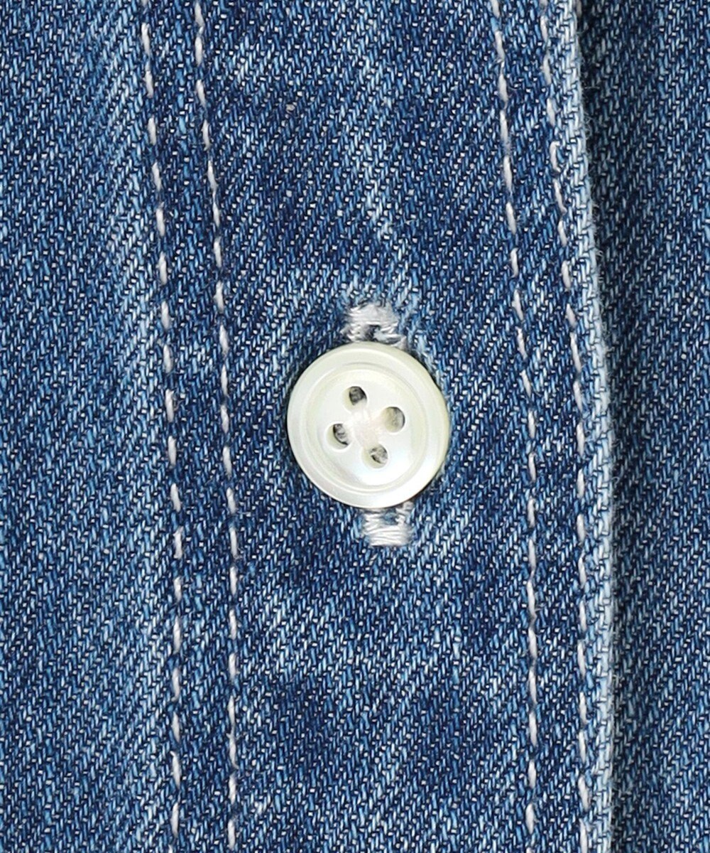 J.PRESS LADIES コットンリネン 7oz デニム シャツ ワンピース 