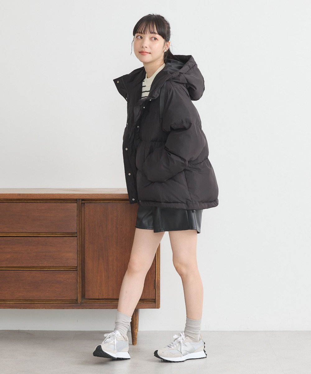 earth music&ecology フーディーパファーブルゾン 