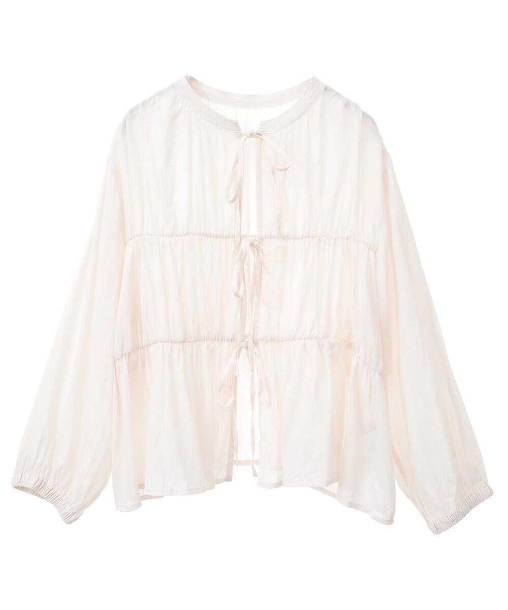YECCA VECCA リボンデザインシアーブラウス 