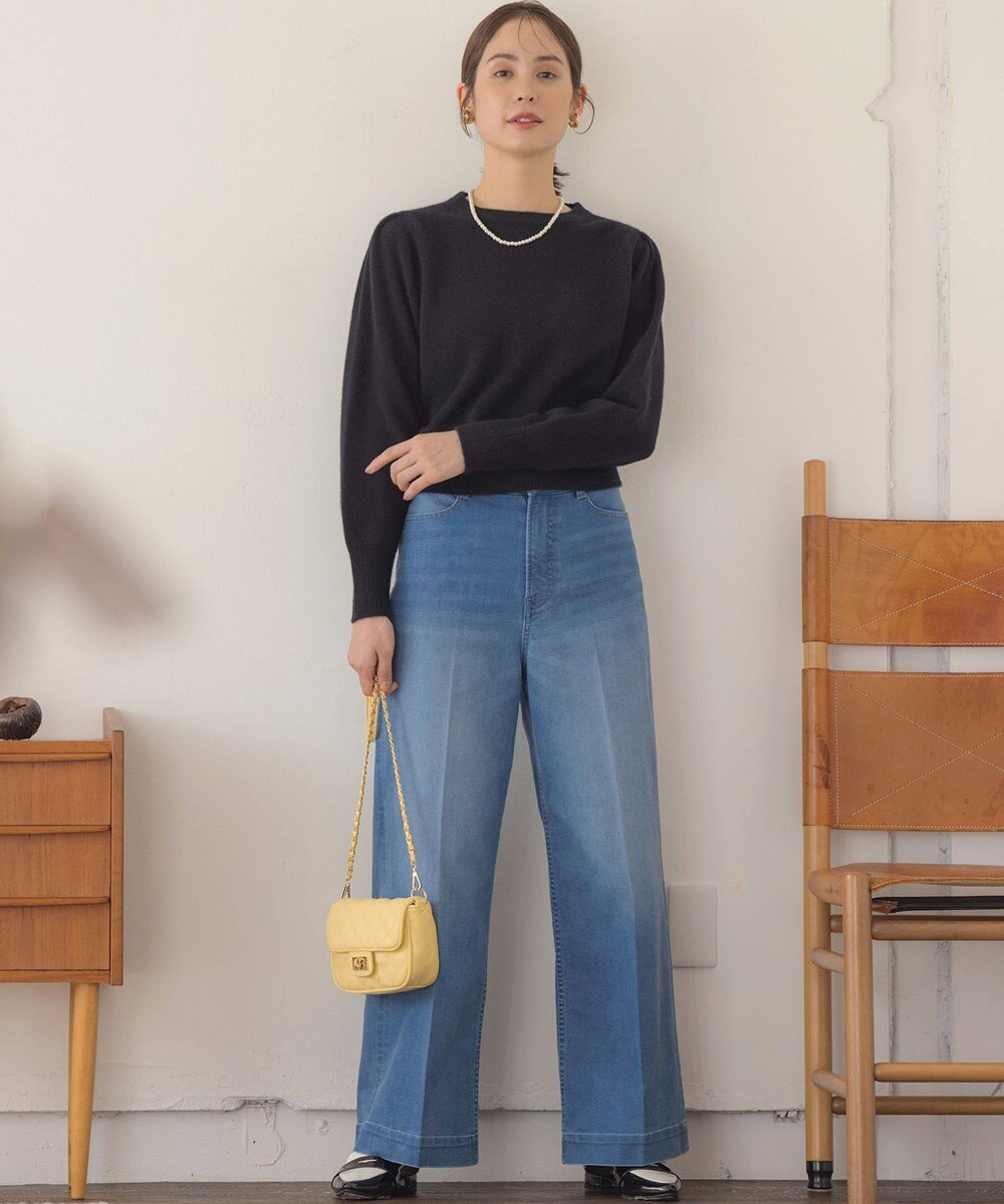 組曲 L 【アンサンブル対応可】ピュアカシミヤクロップド丈ニット 