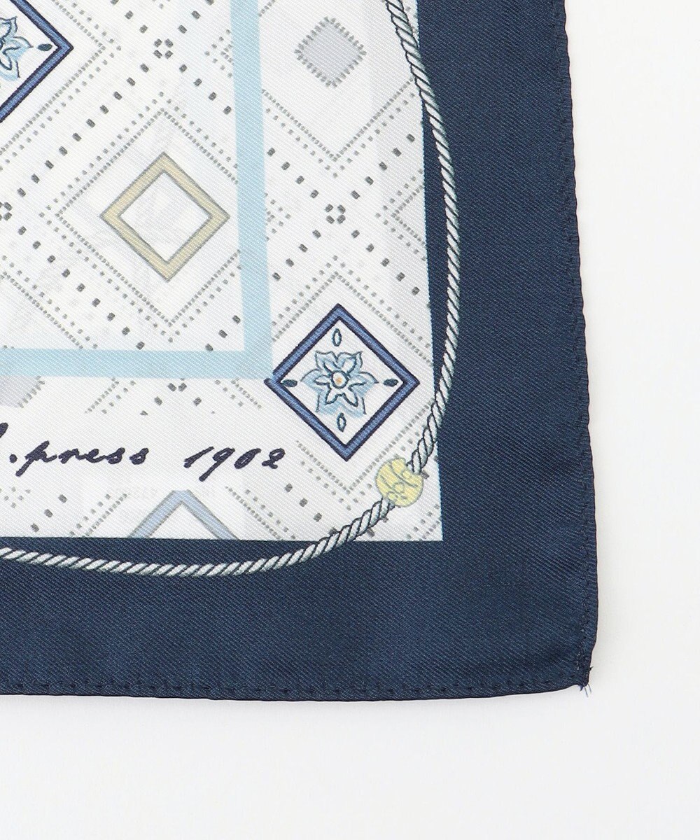 J.PRESS LADIES azulejoスクエアプリント スカーフ 