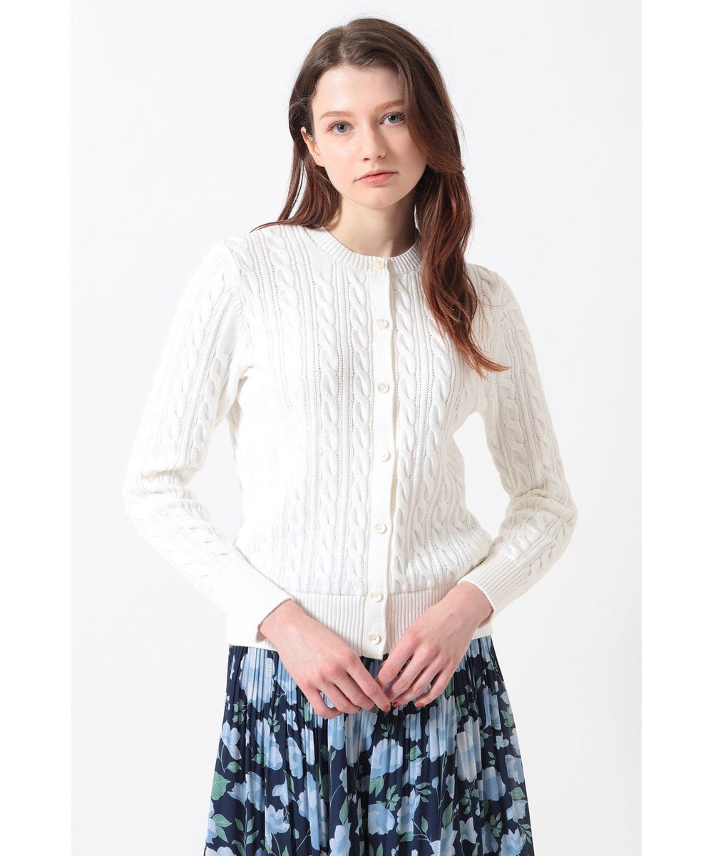 DAKS ミックスケーブルニットカーディガン 