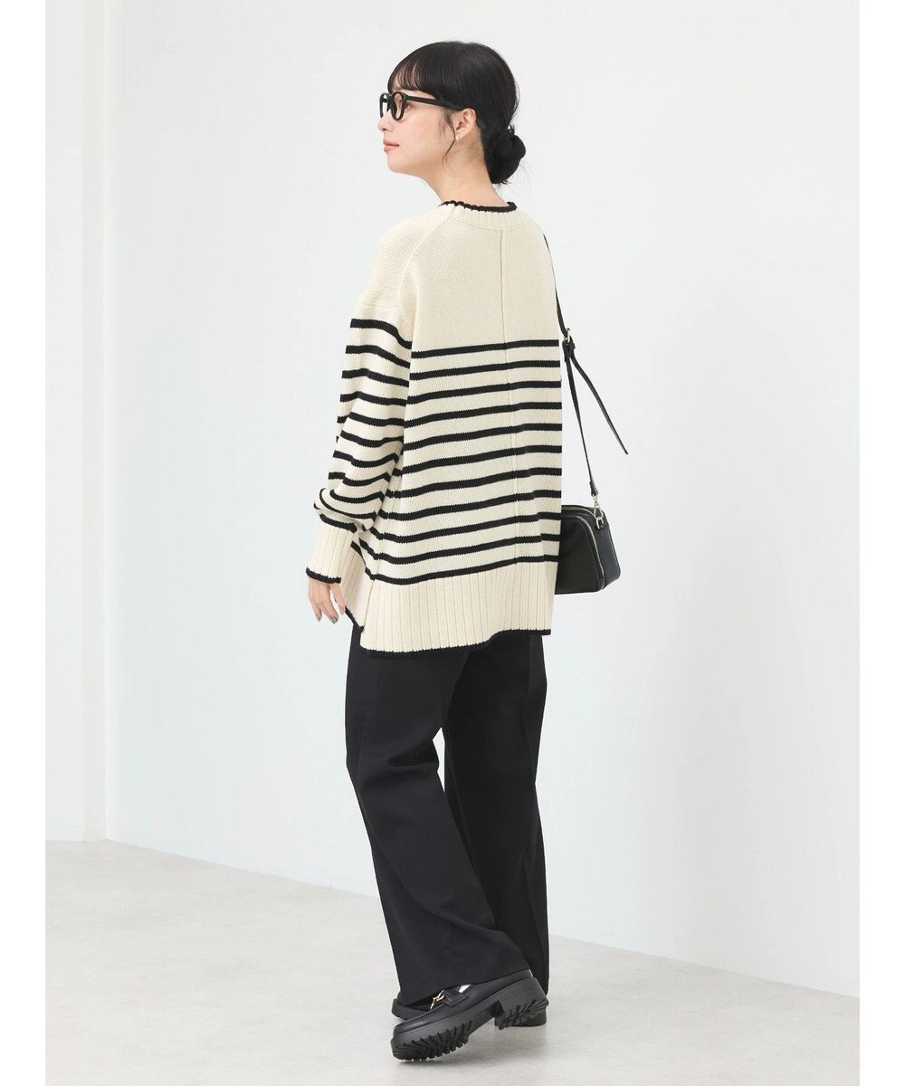 earth music&ecology ウォッシャブル脇スリットクルーネックプルオーバー 