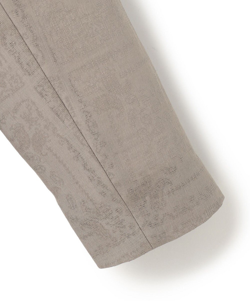 ICB 【日本製・洗える】ペイズリーレノクロス ノーカラージャケット 