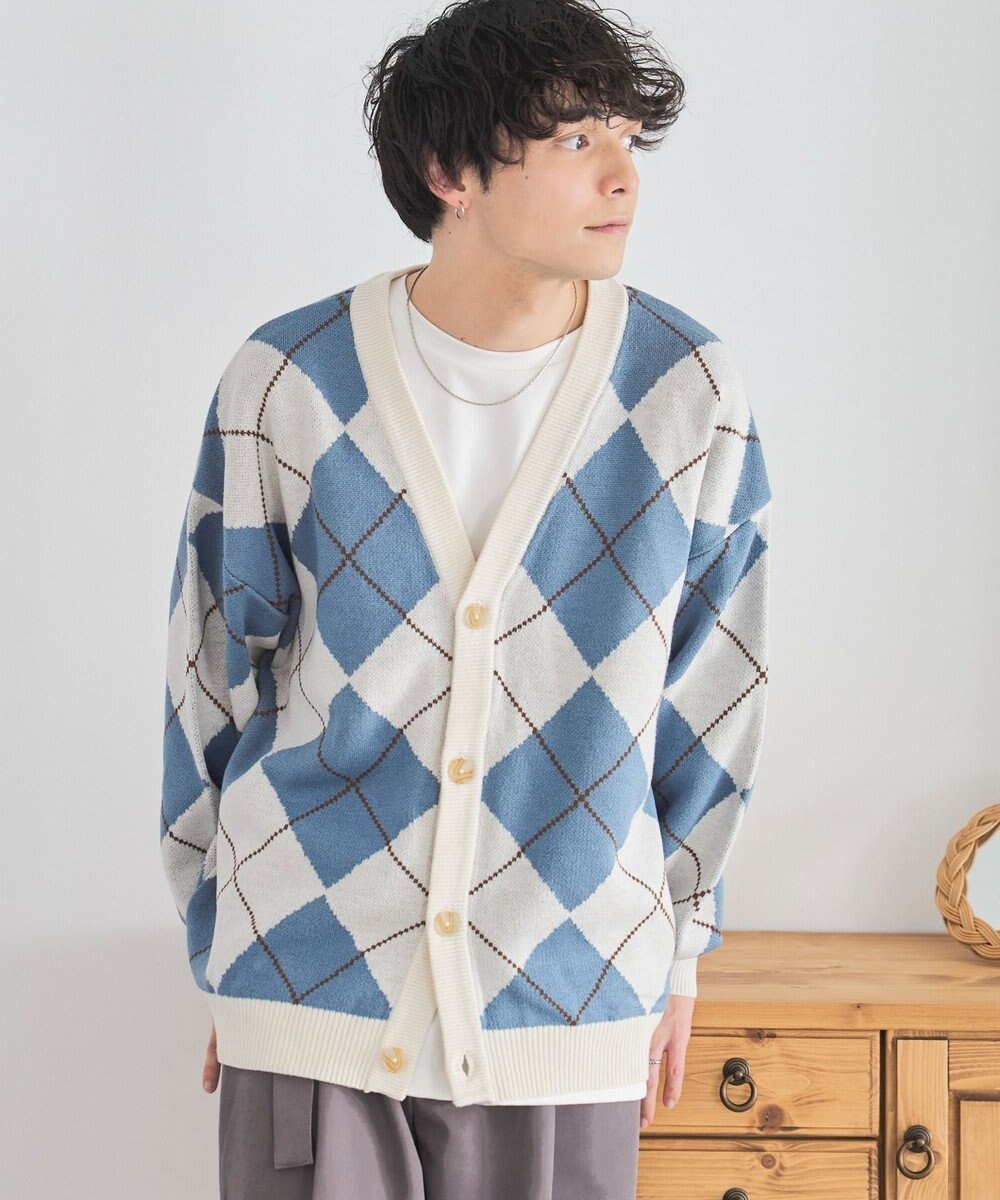 WEGO オーバーフィットパターンカーディガン 