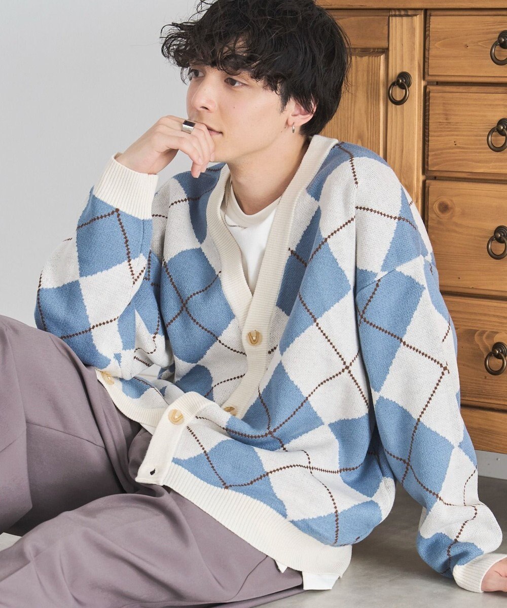 WEGO オーバーフィットパターンカーディガン 