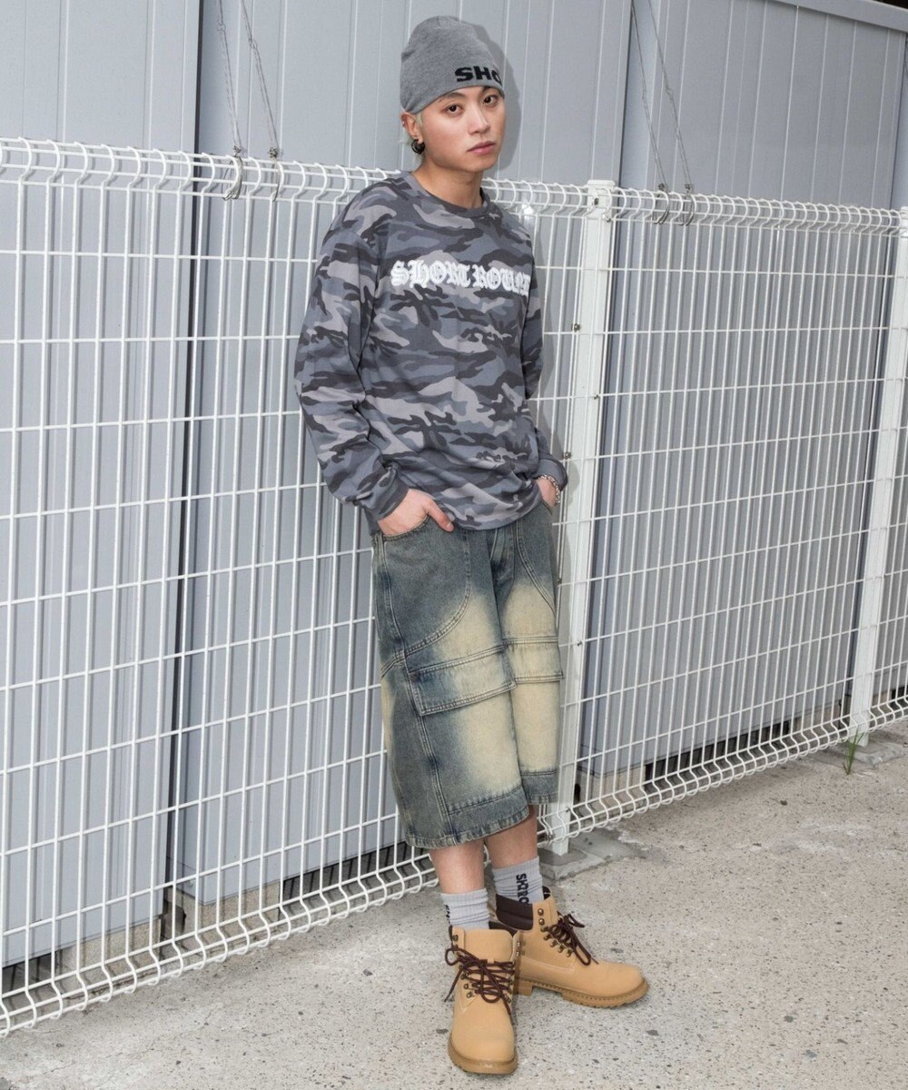 WEGO スウィッチングデニムカーゴショーツ 