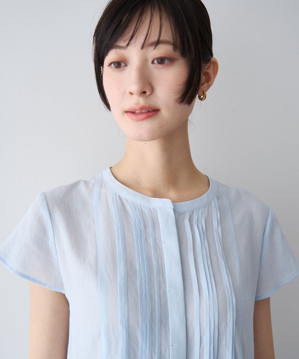 YECCA VECCA ペプラムシアーブラウス 