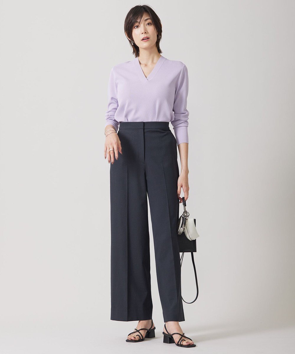 ICB L 【WEB限定カラーあり・洗える】 シンセティックフルニードル Vネックプルオーバー 