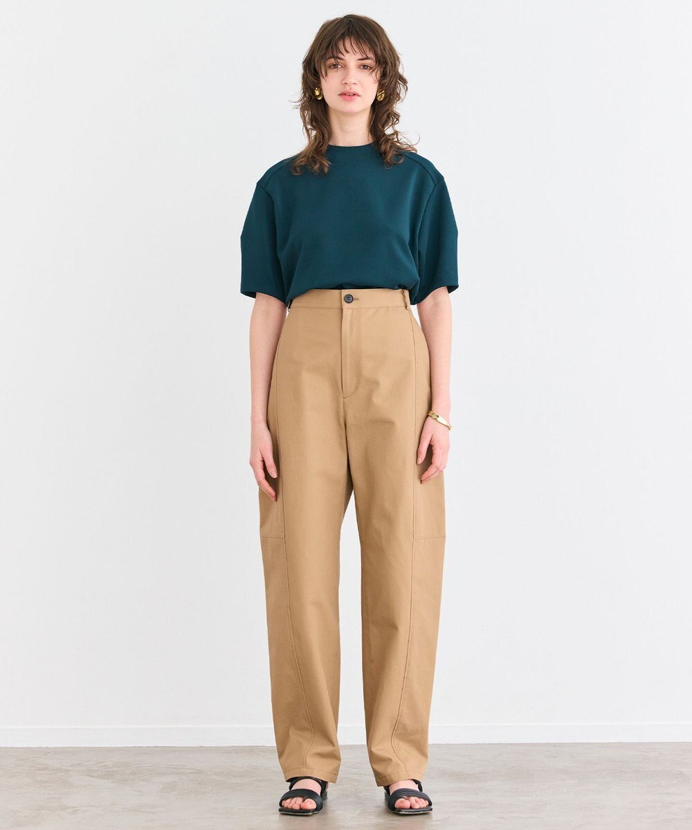 BEIGE， 【洗える】ALTHEA / ダンボールジャージーバックスリットブラウス 