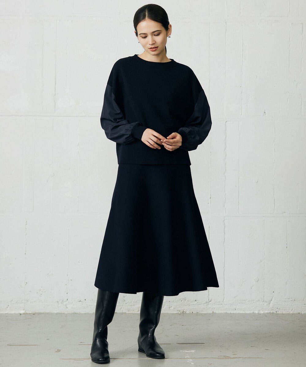 自由区 S ウールミラノランタンスリーブ ニット 