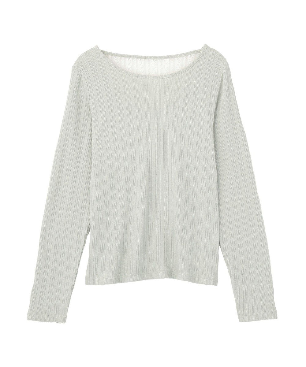 earth music&ecology ランダムチェーンリブバックレースプルオーバー 