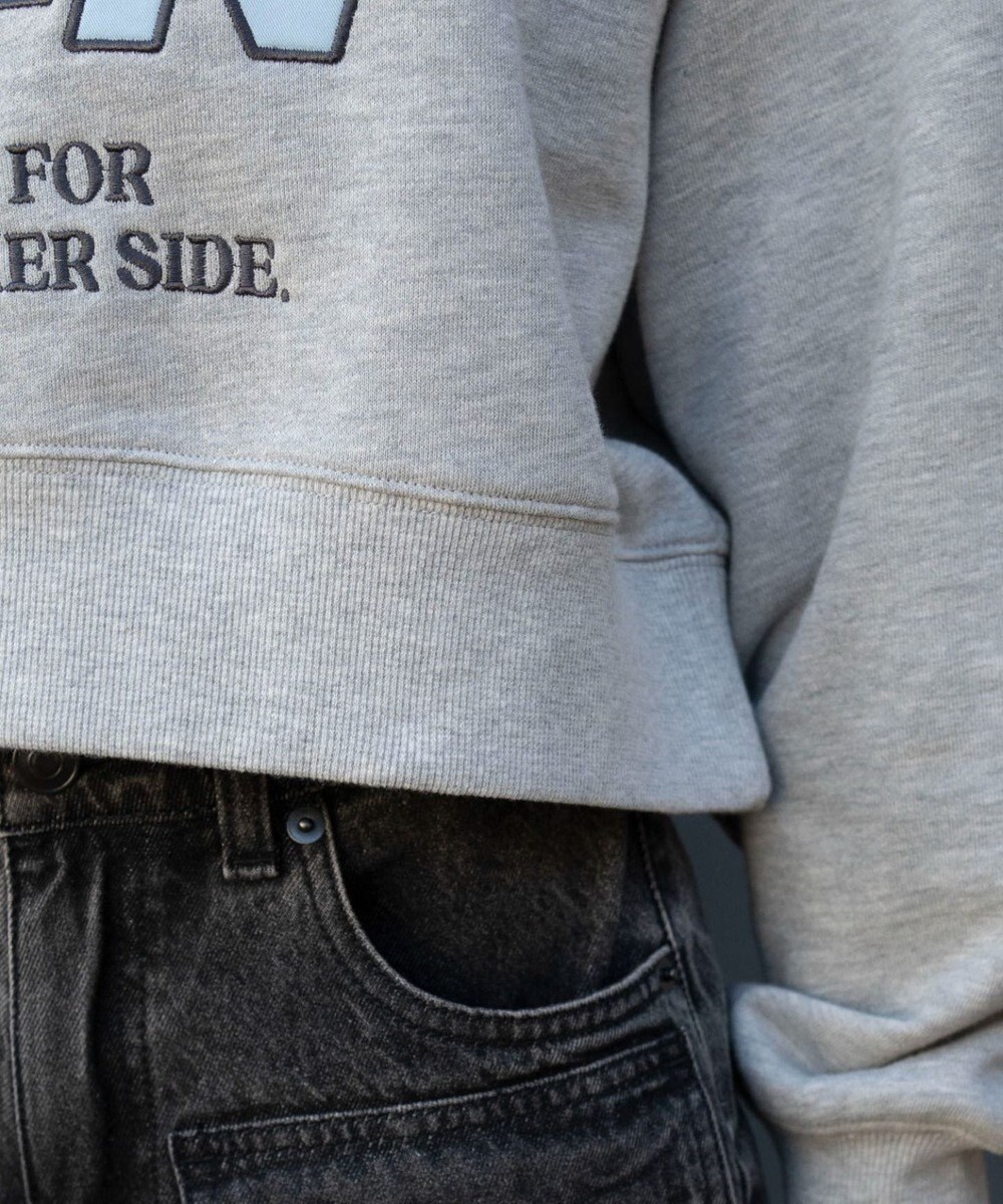 WEGO 襟付きグラフィックショートスウェット 