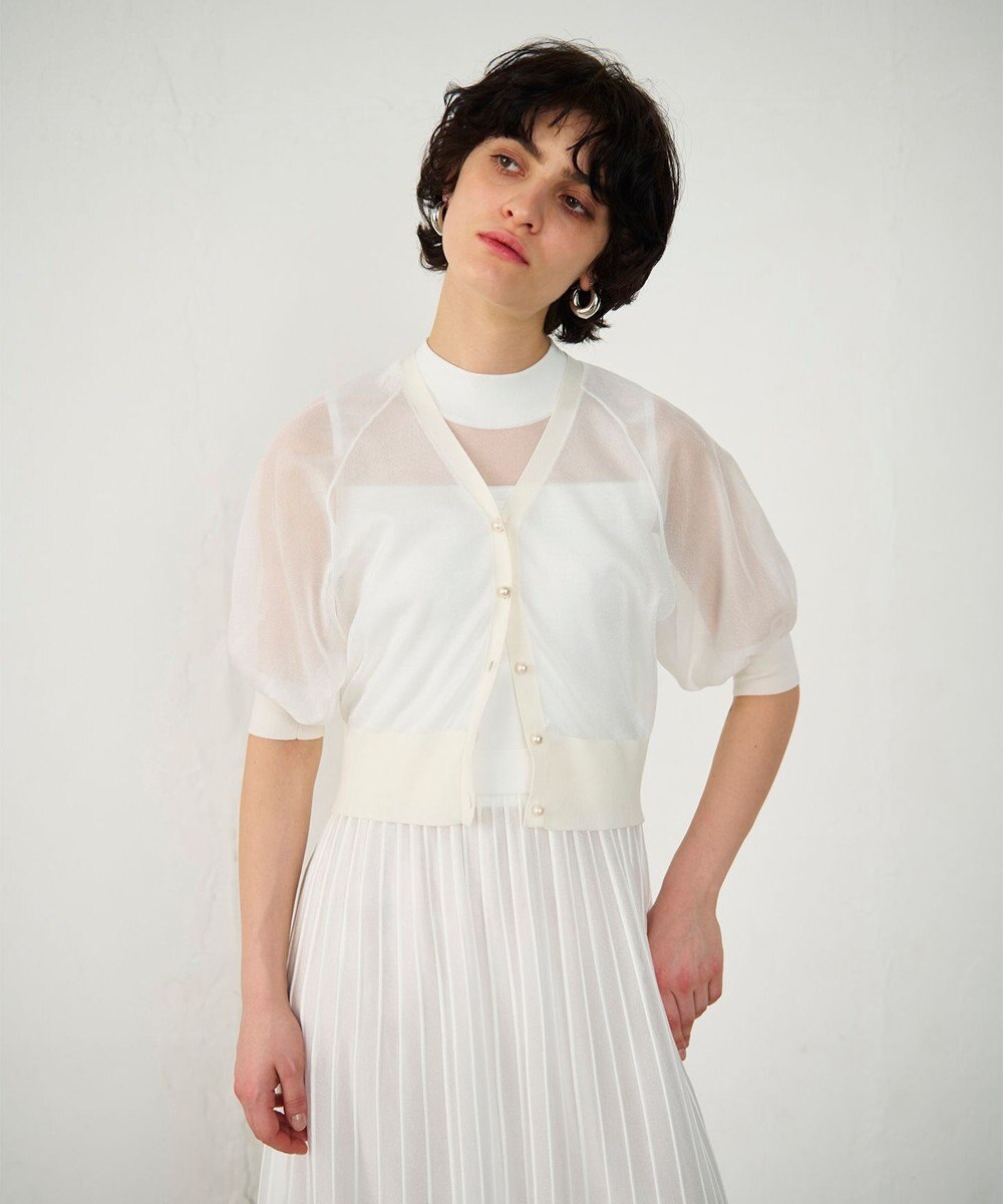 GRACE CONTINENTAL ラメシアードルマンニットカーディガン 