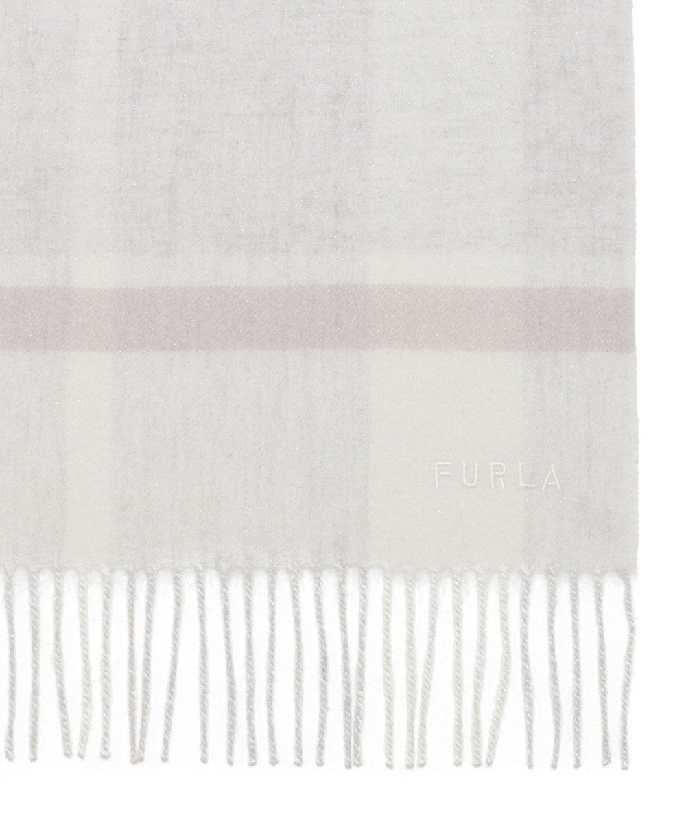MOONBAT 【洗える】FURLA カシミヤ混ラメ入りチェックストールマフラー／幅30cm 