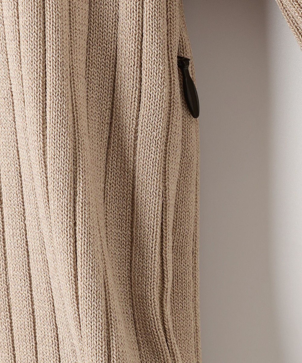 Feroux 【洗える】バイカラー襟ニットドッキング ワンピース 