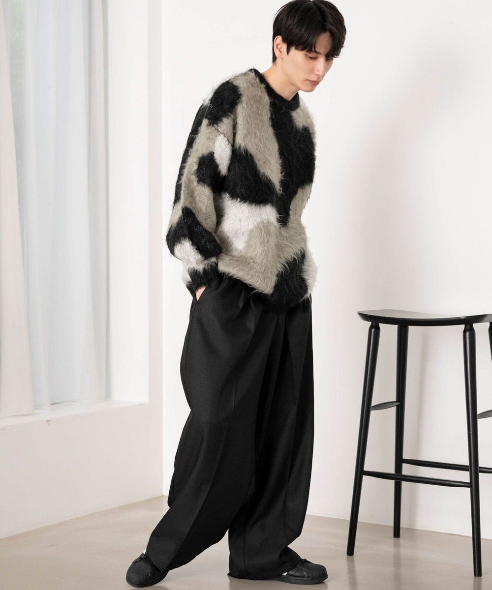 WEGO 【ユニセックス着用ITEM】マーブルシャギーニットプルオーバー 