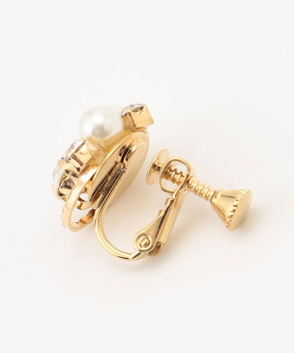 ANY SIS パール調ストーンサークル イヤリング 