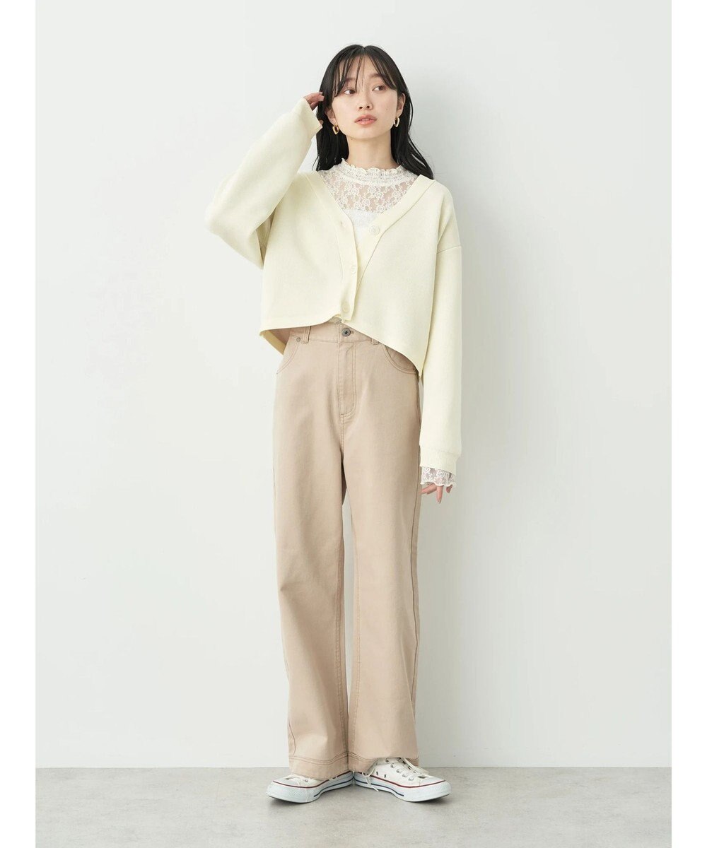 earth music&ecology バイカラースポンディッシュカーディガン 