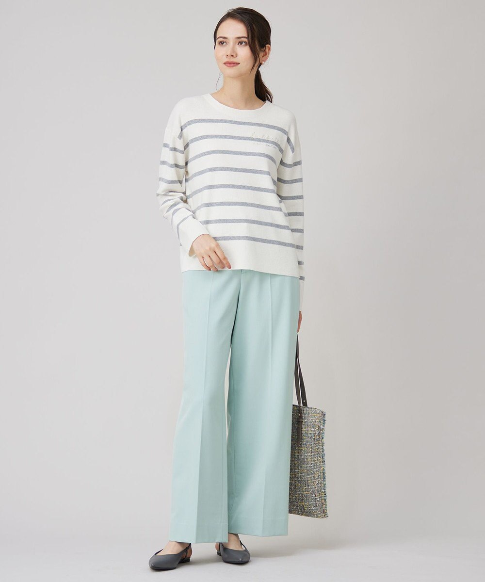 自由区 S 【洗える】コットンウールハイゲージボーダー ニット 