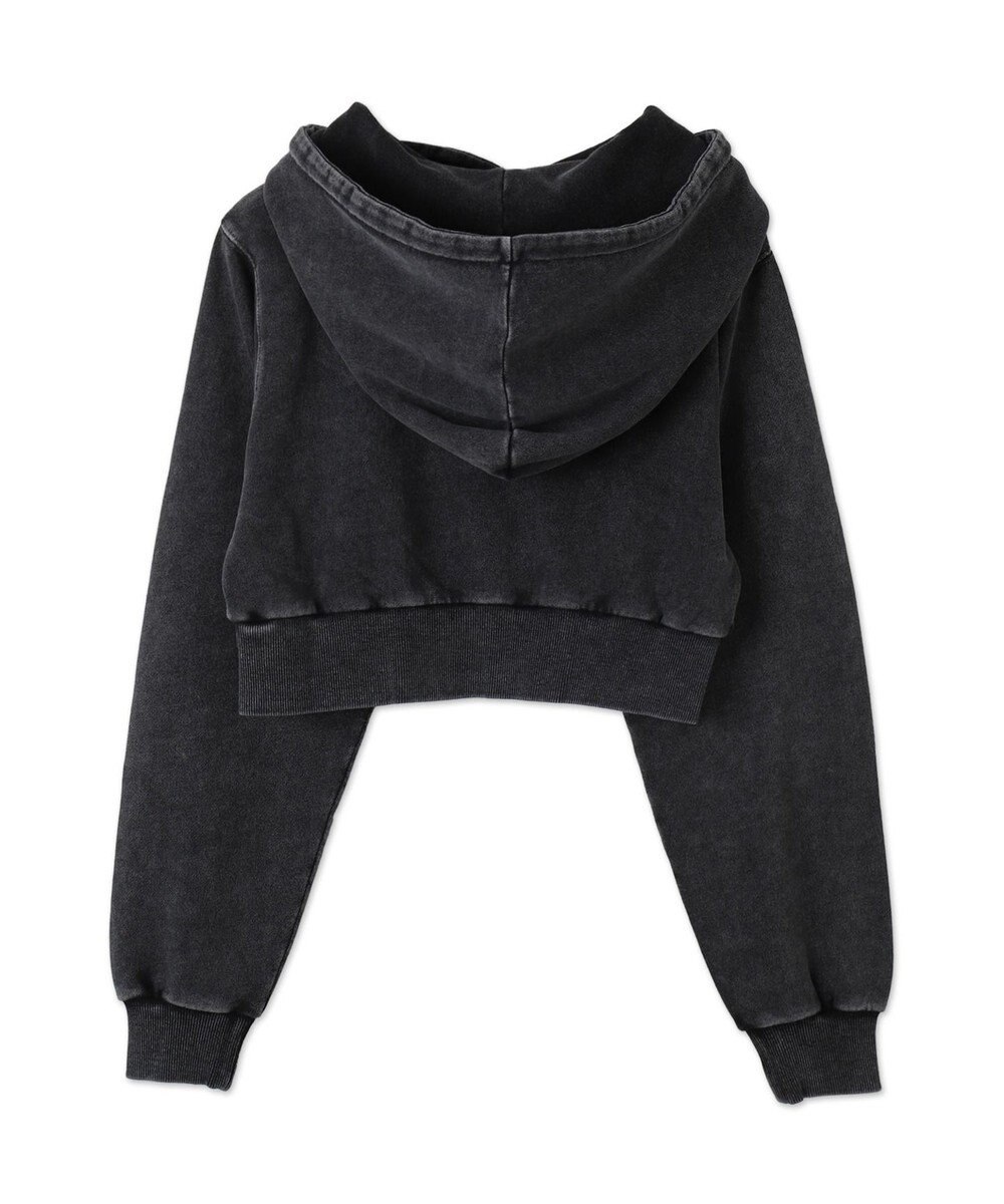 WEGO グラフィックアシッドウォッシュショートプルパーカー 