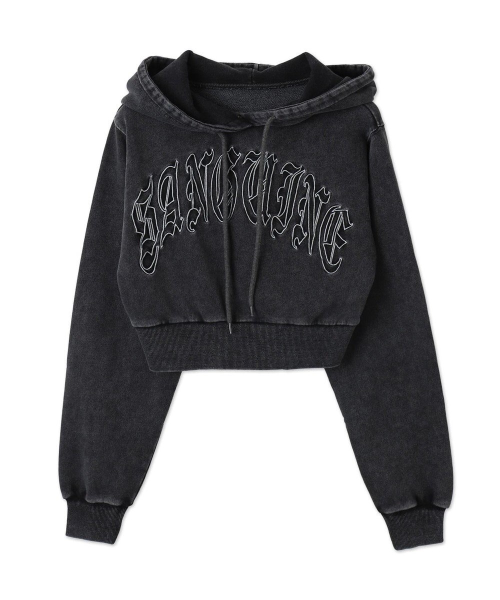 WEGO グラフィックアシッドウォッシュショートプルパーカー 