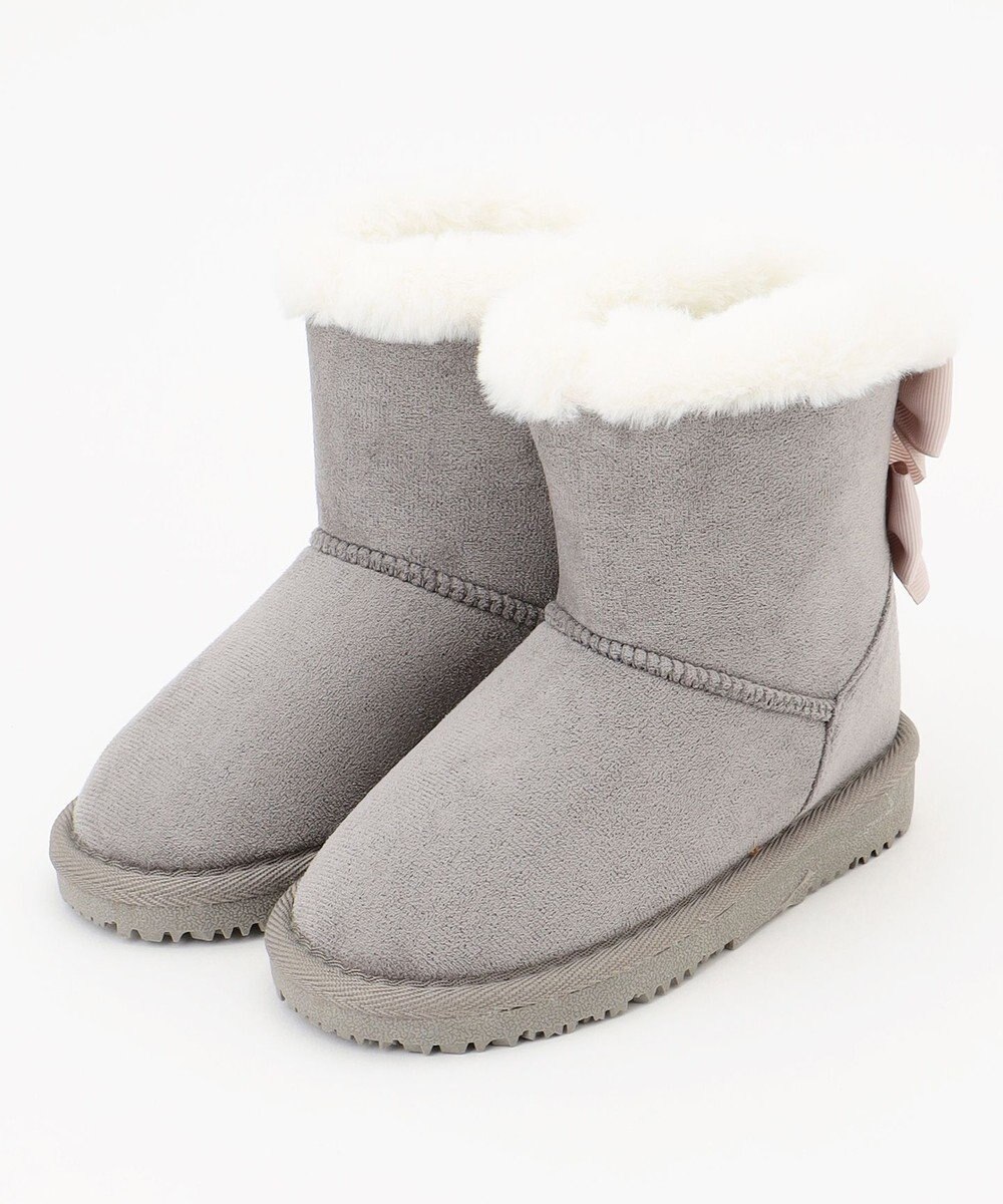 ANY KIDS フェイクムートンリボンブーツ 